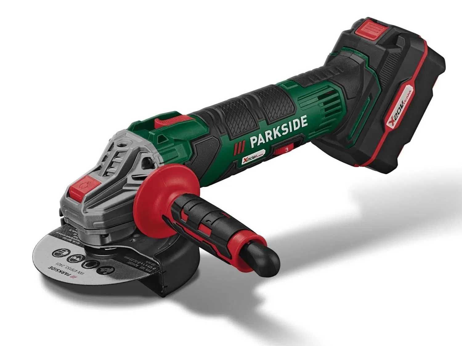 Polizor unghiular Parkside flex 125 mm + baterie 20V-2A + incarcator