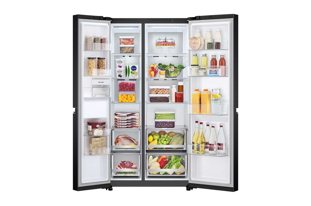 Холодильник Side-by-Side LG GC‑B257SBZV Top Freezer, матовый черный