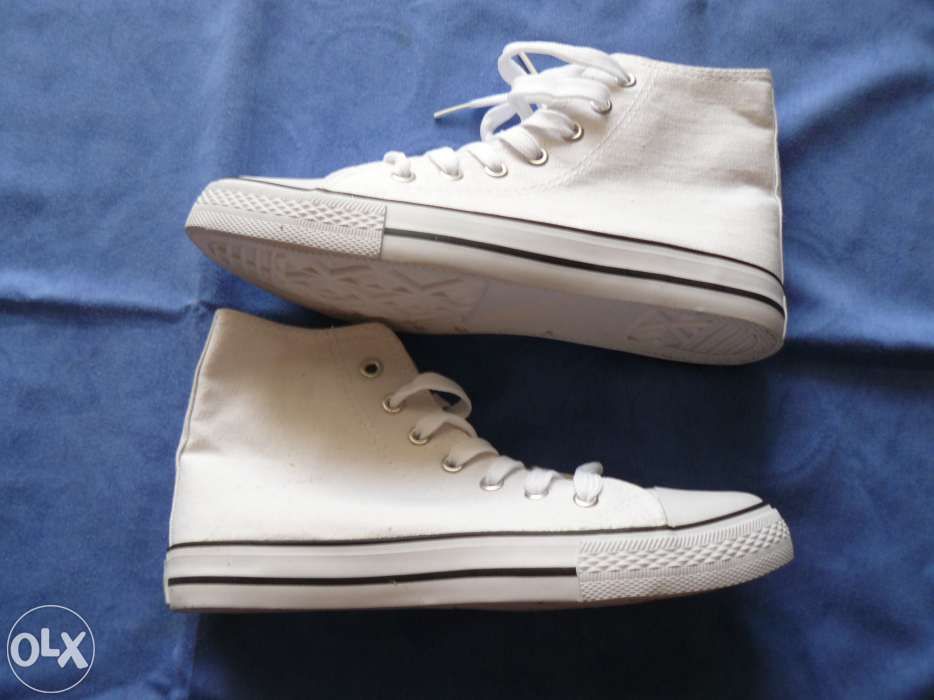 Tenisi cu Glezna/Bascheti, Unisex "DUFFY" Albi,Spania,Noi Fara Cutie