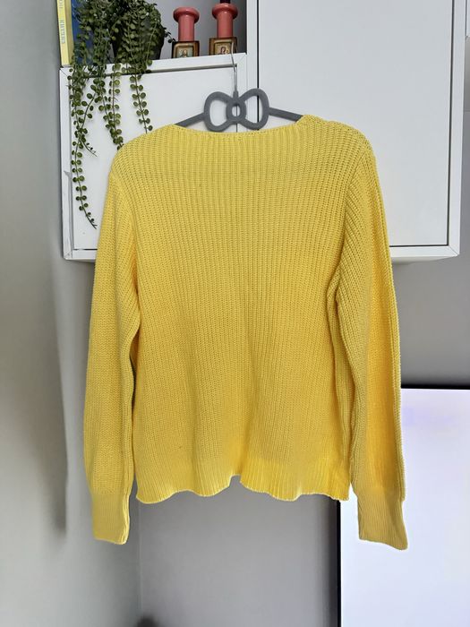 Пуловер в жълто плетен от памук Leger by lena gercke