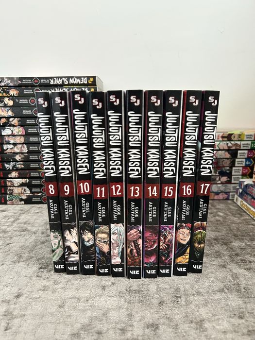 Carti manga demon slayer, chainsaw man, blue lock, etc