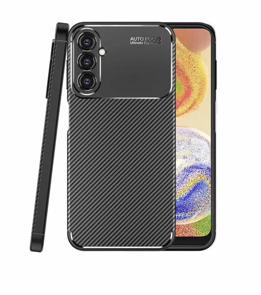 Samsung A14/34/A54/A15/A25/A24  Husa Carbon Stripe Neagra Silicon