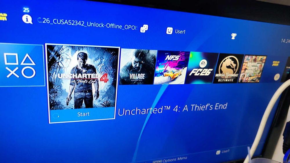 Playstation 4 slim, modat 12.02, FC 26 fifa, Gta5, MK11, NFS Heat