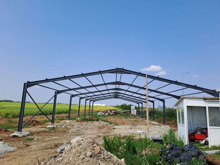 Vand și construiesc o gama larga de hale sau structuri metalice noi ne