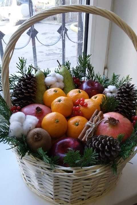 Витаминные корзины с фруктами на подарок на новый год, на день рождени