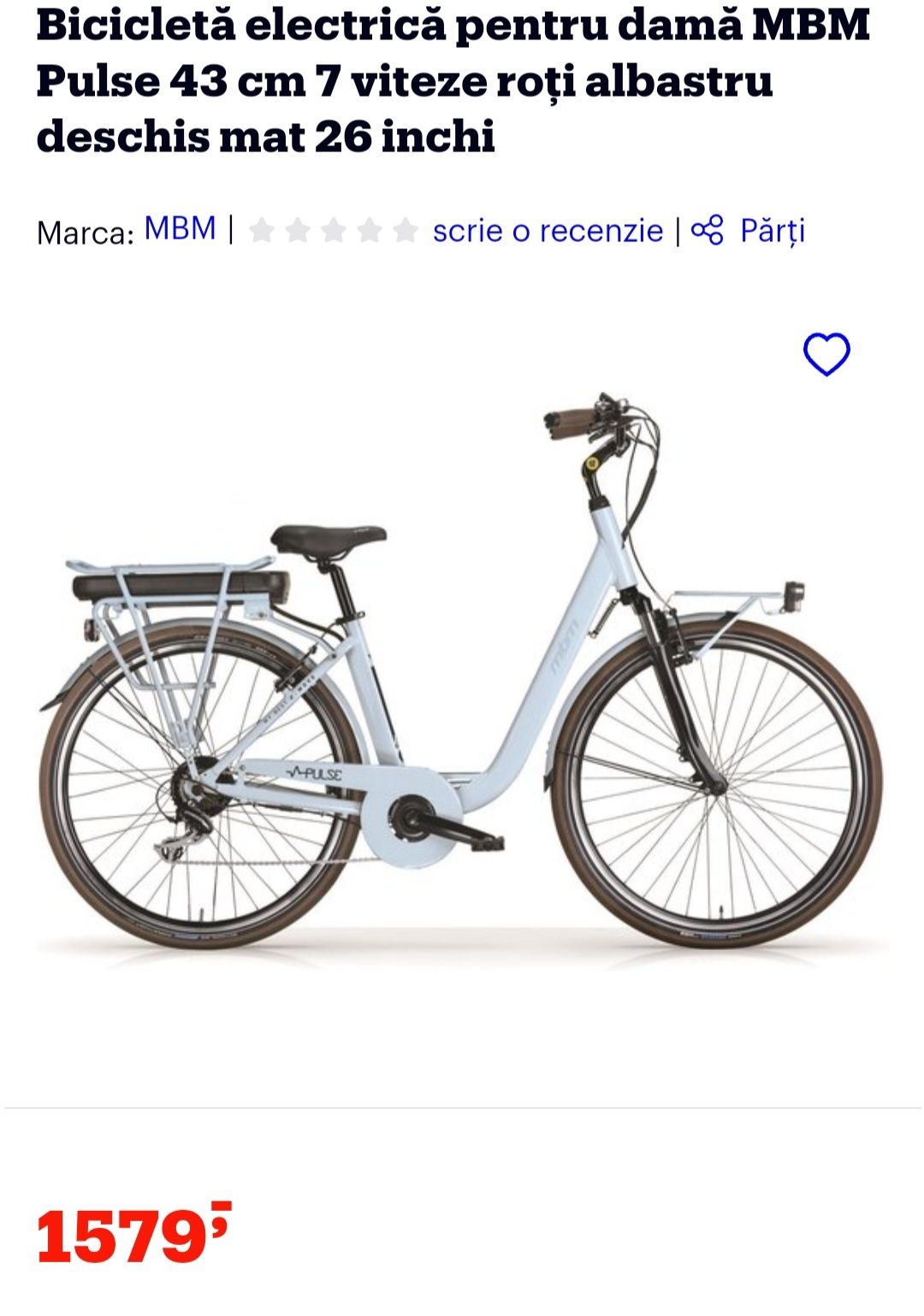 Vând Bicicletă Electrică MBM Preț în lei