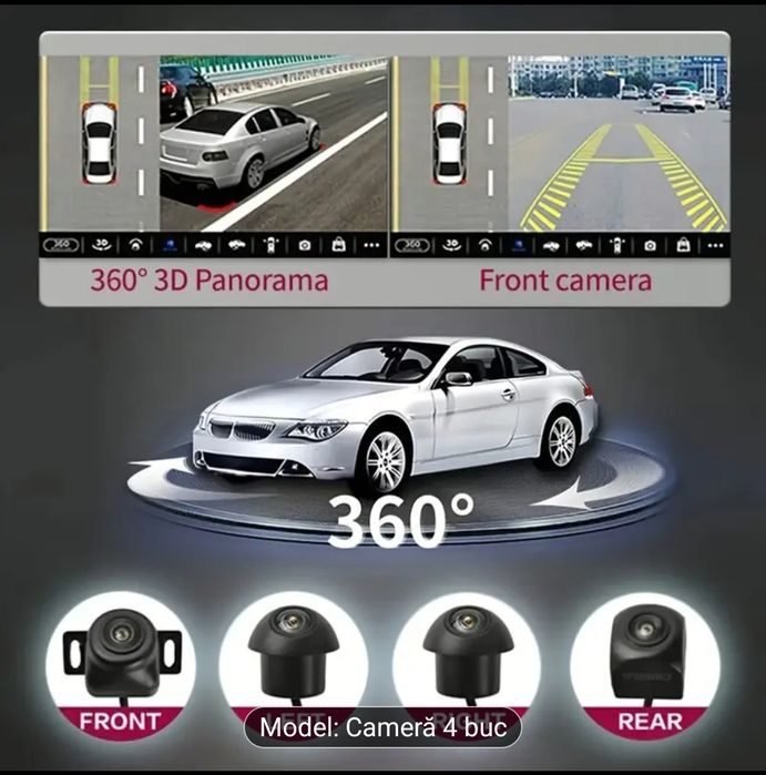 Kit Camere Auto 360° 4 Camere Full HD 1080p/720p,