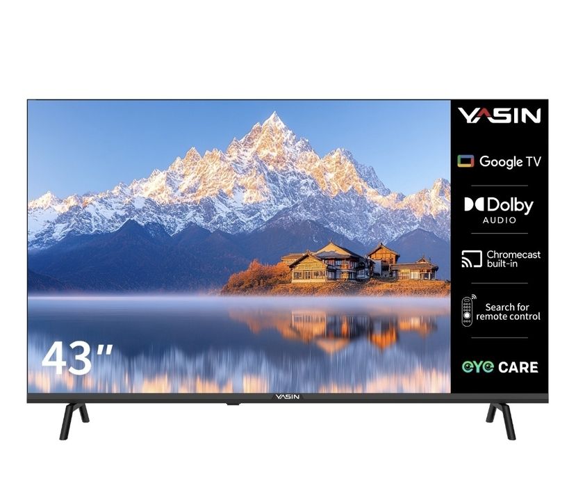 Новый Телевизор Smart, Google tv, LED - 43'' (109см) Yasin.