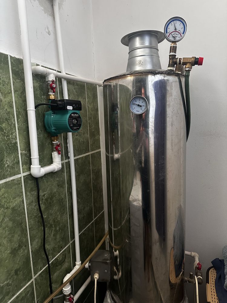 Boiler din Inox electric si pe lemne 100L
