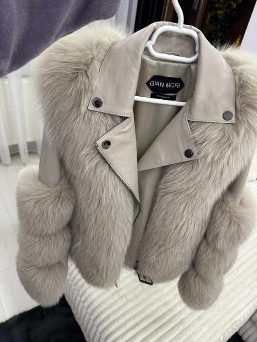 Blana naturala cu piele gri