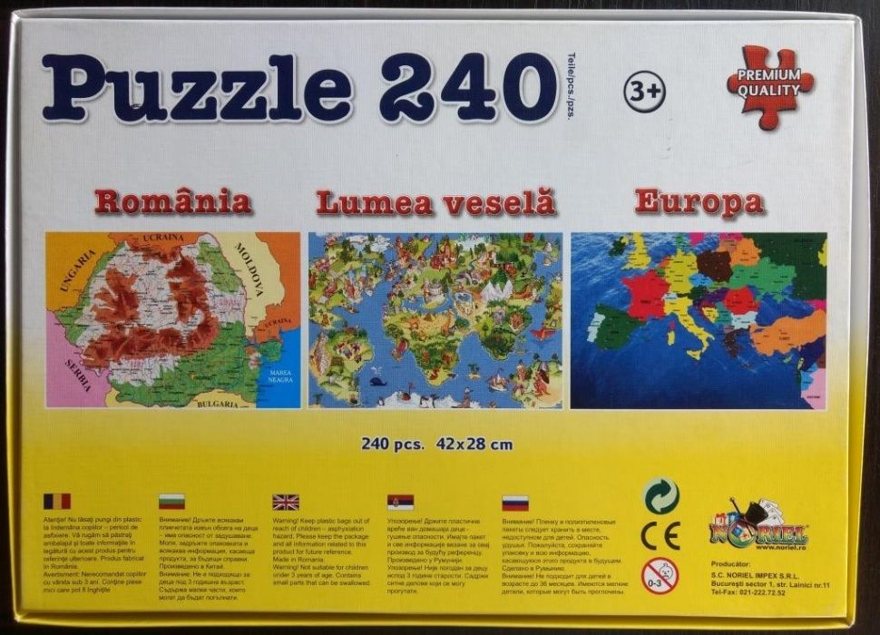 Puzzle Harta Romaniei 3ani+ 240piese