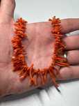 COLIER CORAL ROZ - Natural -Bucati neregulate -Crengute -46cm -Vintage
