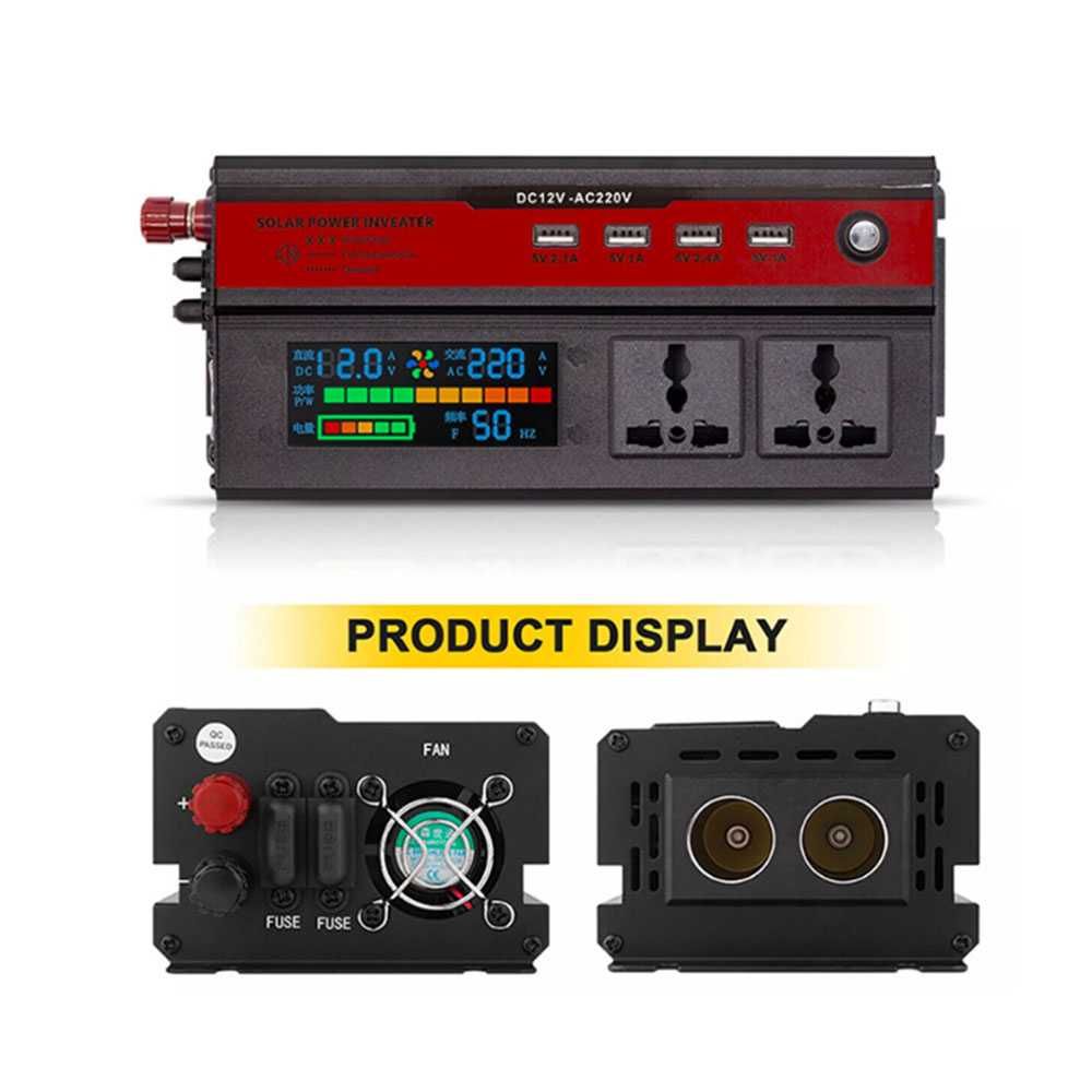 Преобразувател за ток/инвертор, от 12V на 220V, 1000W