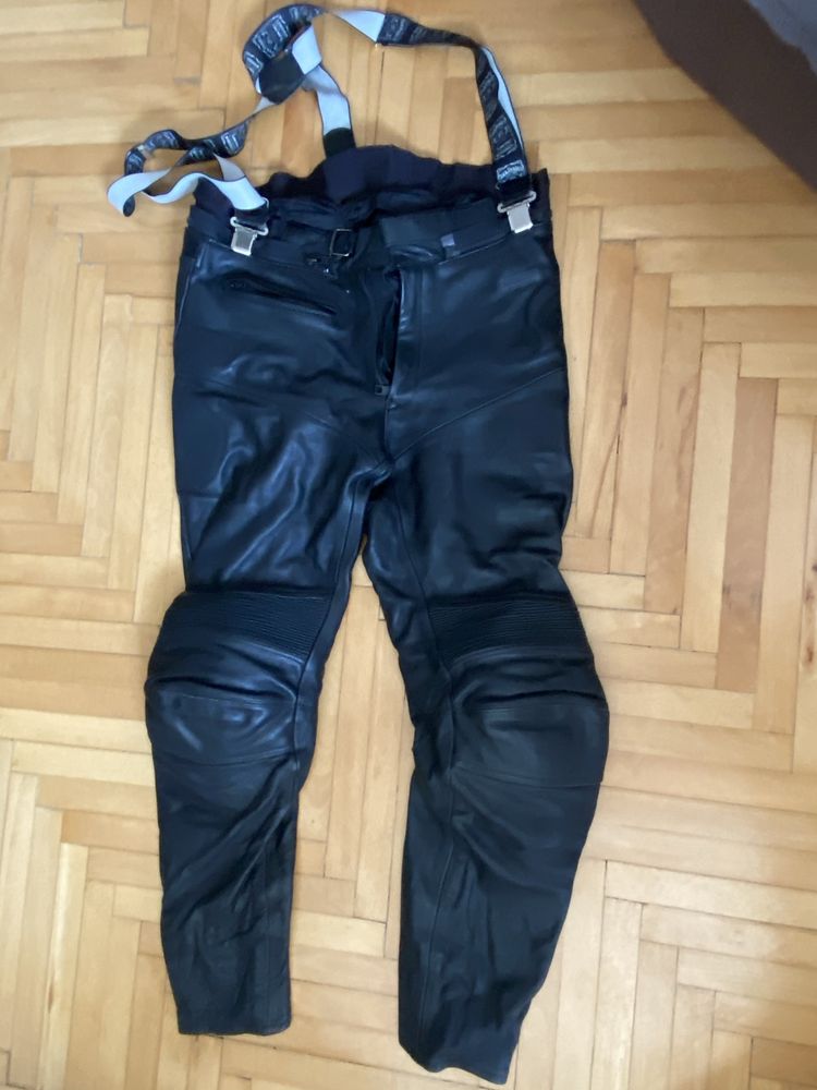 Echipament moto geaca de piele, pantaloni piele + manusi piele