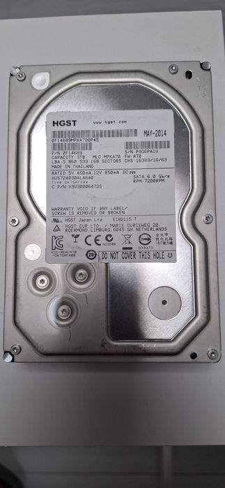 HGST 0F14689 Ultrastar 3TB 7200 RPM 64MB Cache SATA 6.0Gb/s 3.5"