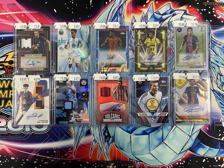 Topps Panini Футболни карти с автографи и части от екип