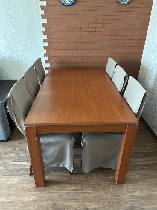 Стол обеденный, разм. 160/90, и 6 стульев, Польша, б/у