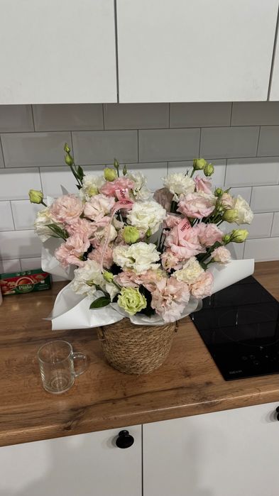 Цветы, Эустома в кашпо