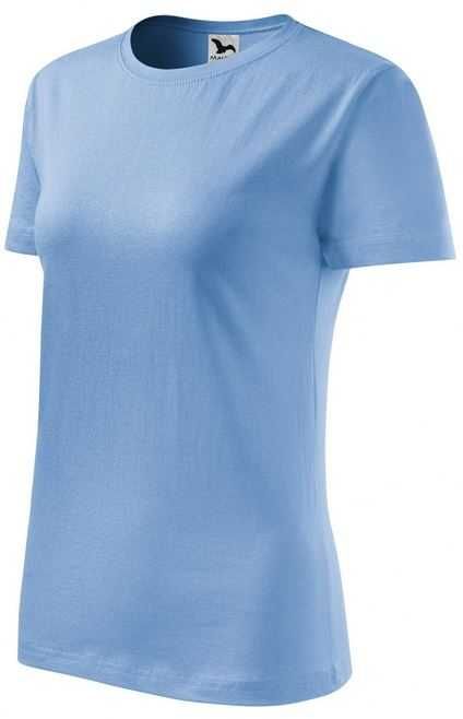Tricou clasic pentru femei, 100% Bumbac, Albastru Deschis, XS - 40 lei