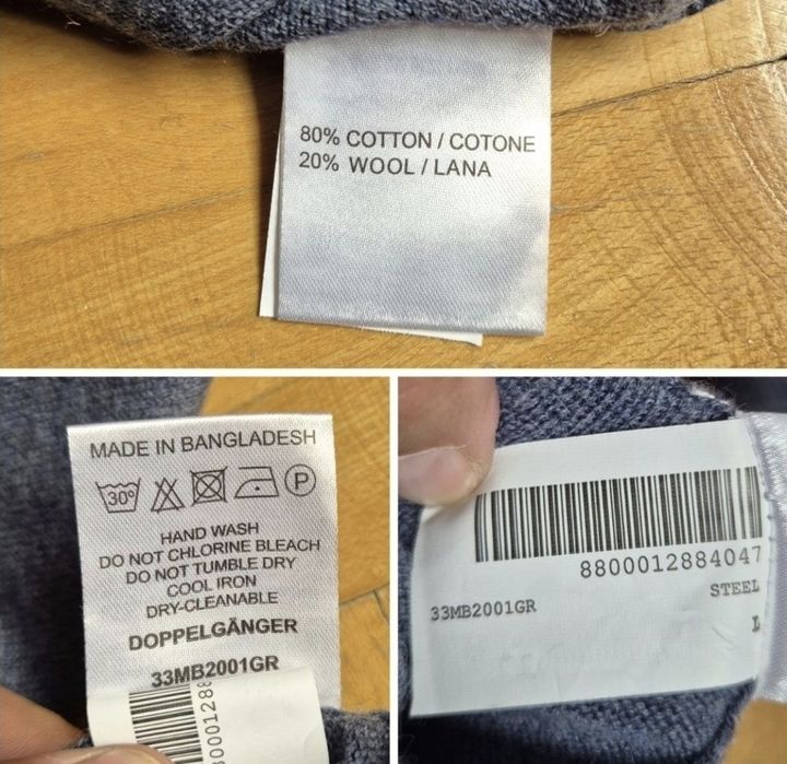 Pulover de bărbați din bumbac și lână Doppelgänger Roma, mărimea L