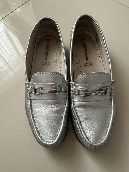 Pantofi  Hush pupppies piele argintii