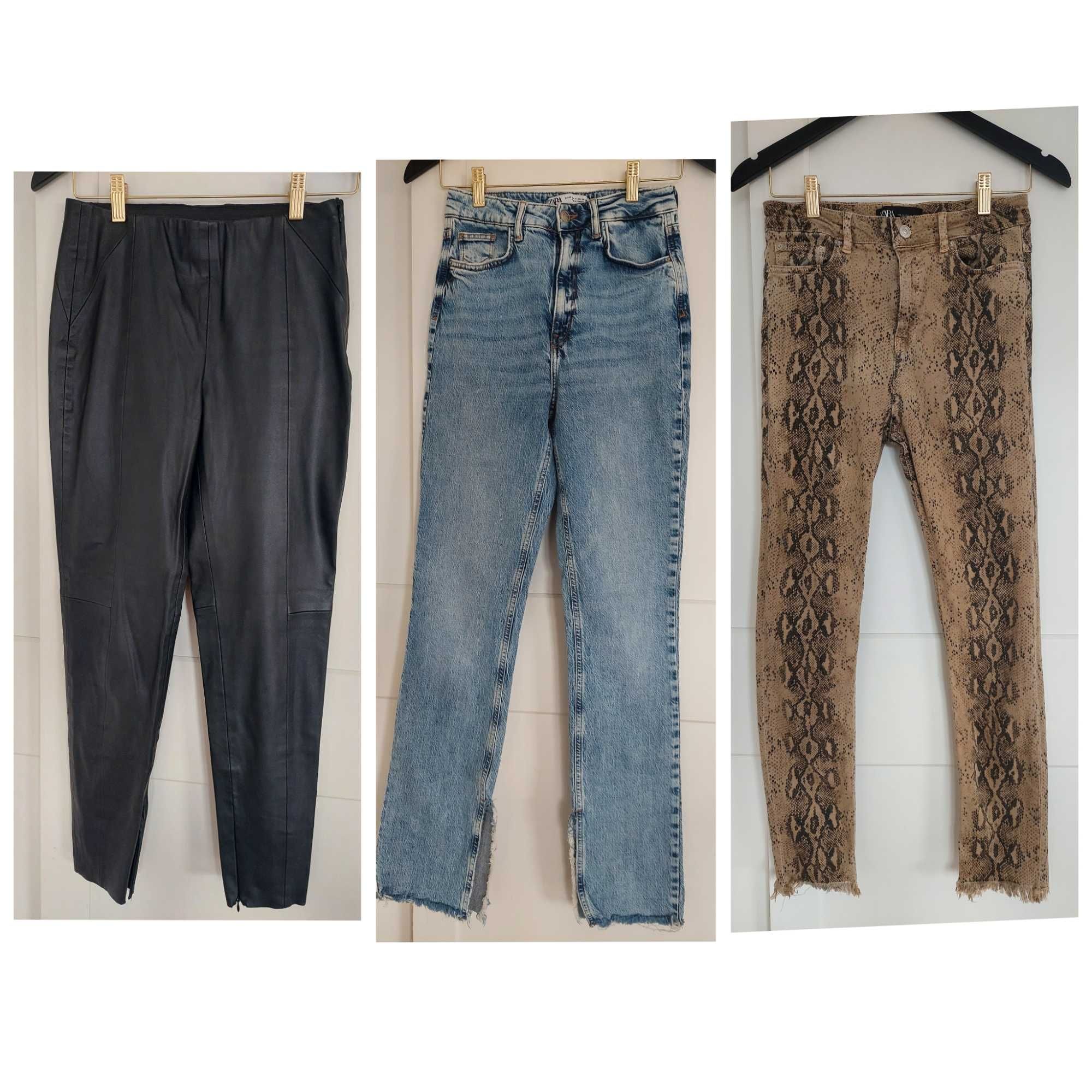 Zara дънки и кожен клин, размер 36.