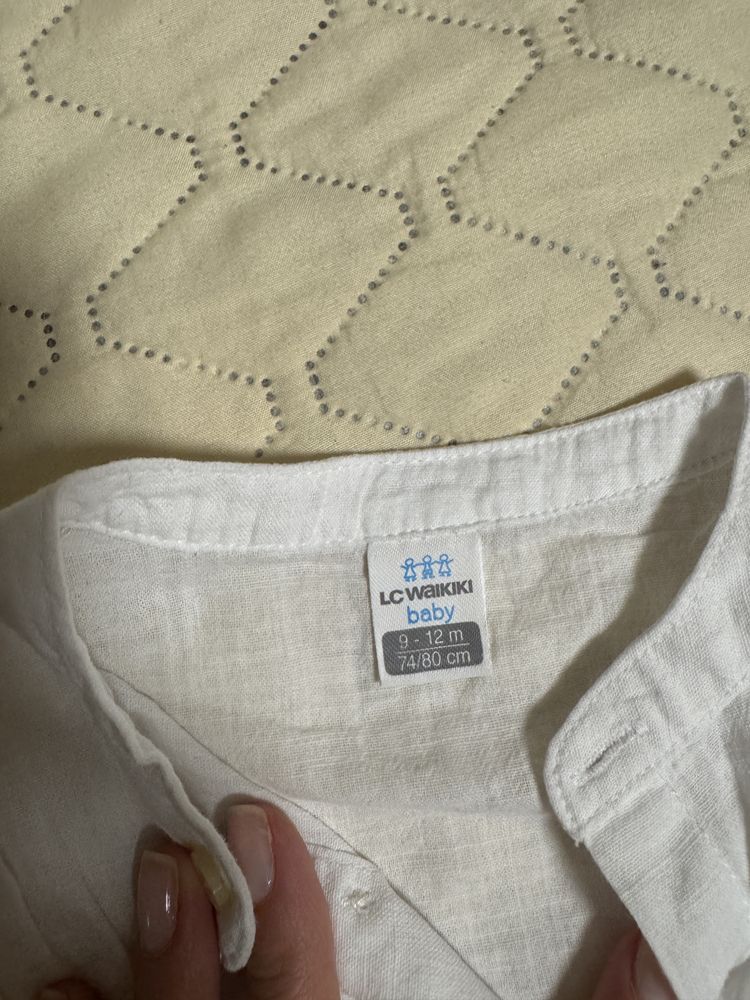 Camasa alba baieti, C&A, 74-80 cm(9-12 luni)