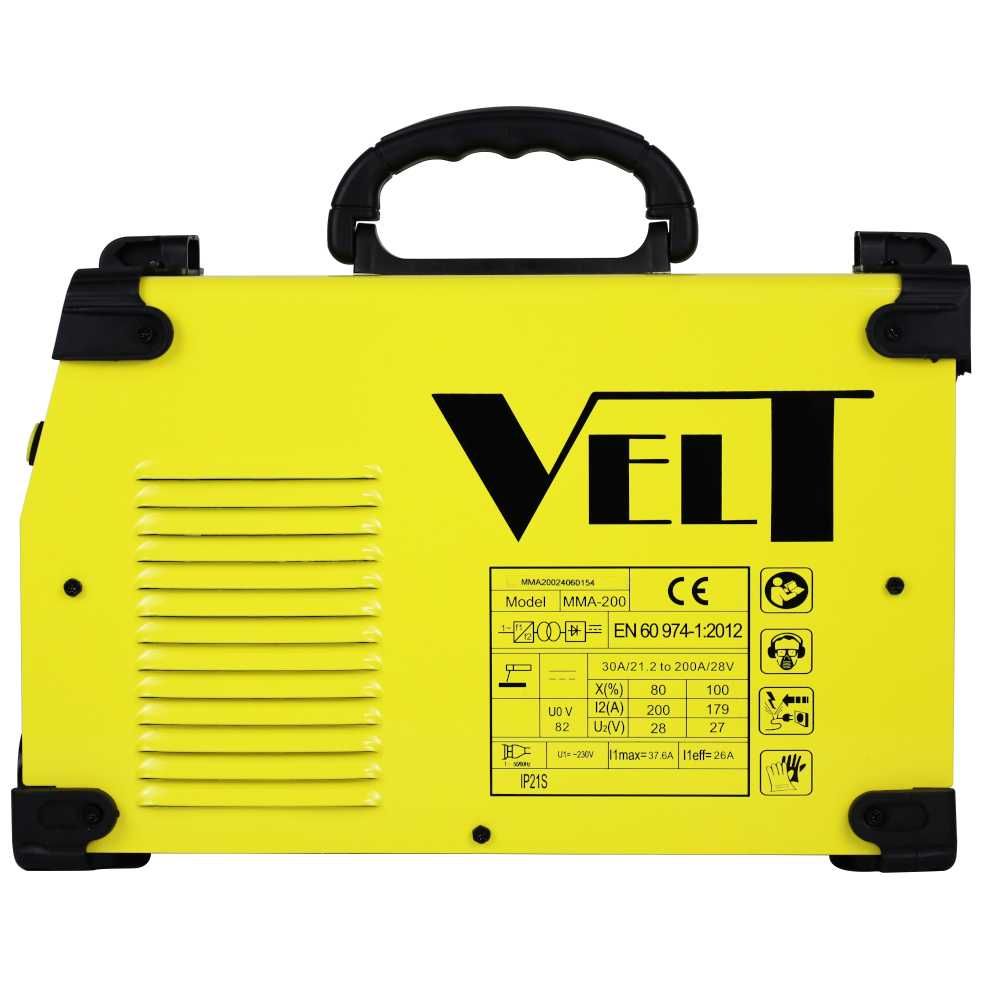 Aparat de Sudura VELT MMA 200 DC IGBT, Putere 200Amp - Stoc Mogosoaia
