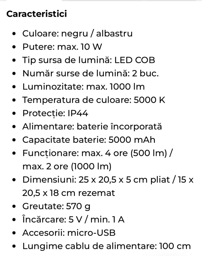 Reflector Led reincarcabilă profesională..nouă.