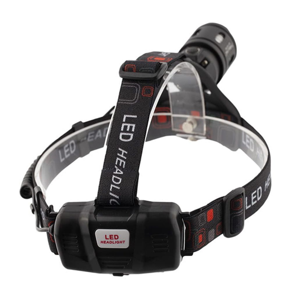 Lanterna cap IdeallStore®, Hiking Ranger, zoom, aluminiu, negru