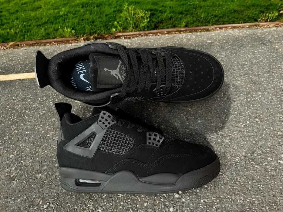 Adidasi Nike Jordan 4 Retro Black cat - Adidasi Unisex Noi