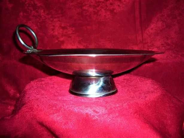Fructiera, centru masa, Art Deco Franta, inox, vintage