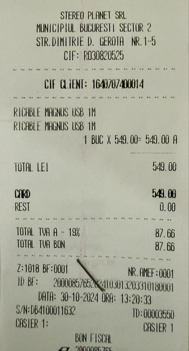 Cablu USB Ricable Magnus 1m