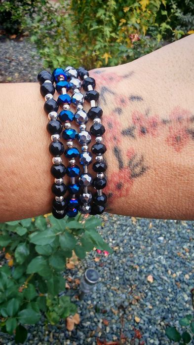 set de bratari dama din margele si argint.3 bucati 100 lei