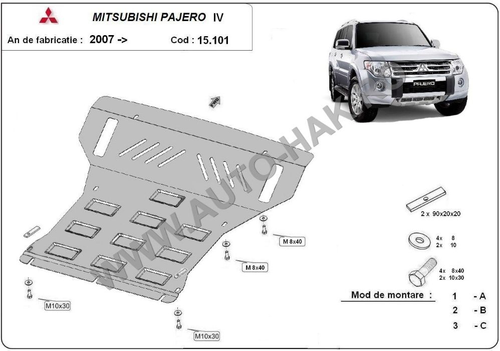 Scut motor metalic Mitsubishi Pajero 4 (V80,V90) 2007 -2021