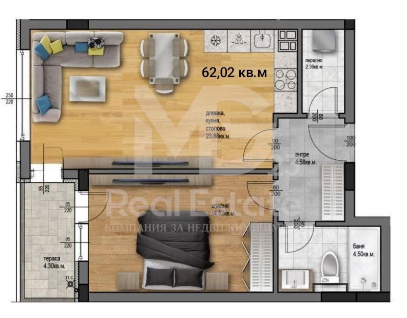 Продава се Двустаен апартамент в Пловдив, Остромила - 74 кв.м за 1238 €/кв.м - Снимка #1