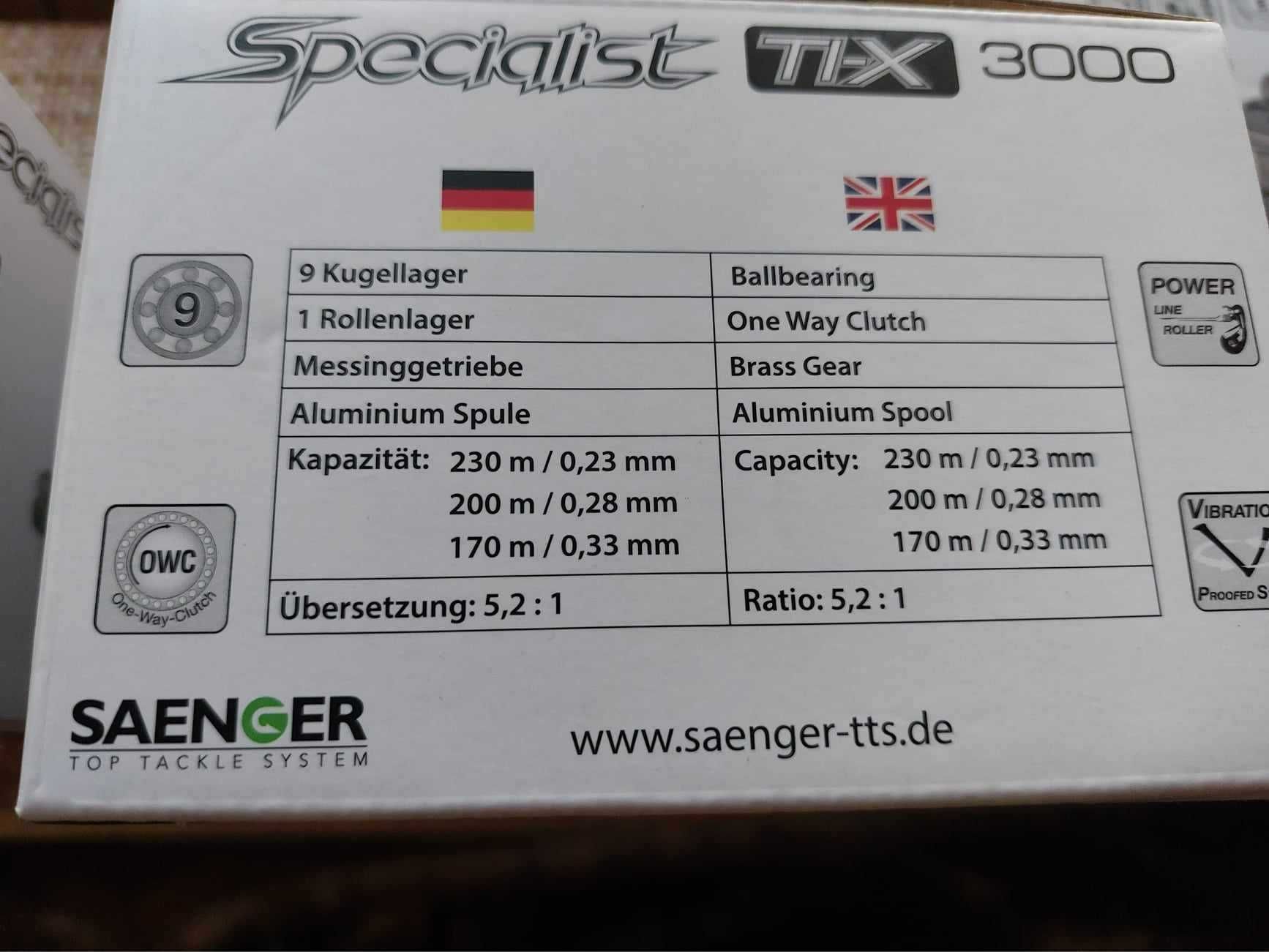 Mulineta Saenger Specialist TI-X 2000-3000-4000
