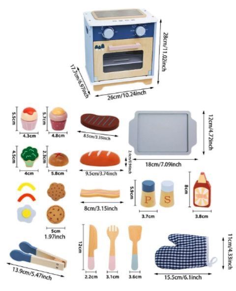 Set aragaz si cuptor din lemn cu accesorii