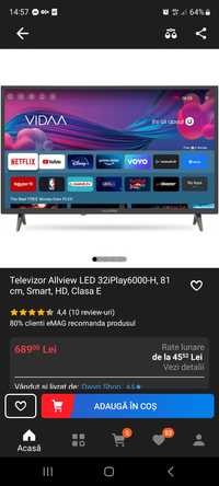 Tv smart Allview  HD 81 cmm cu telecomanda