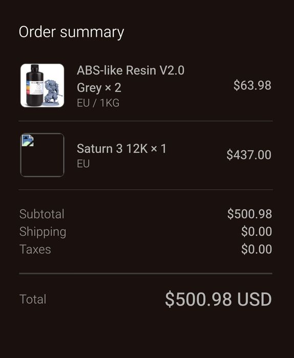 Elegoo Saturn 3 12k + 2x ABS-like resin --- Imprimanta 3D