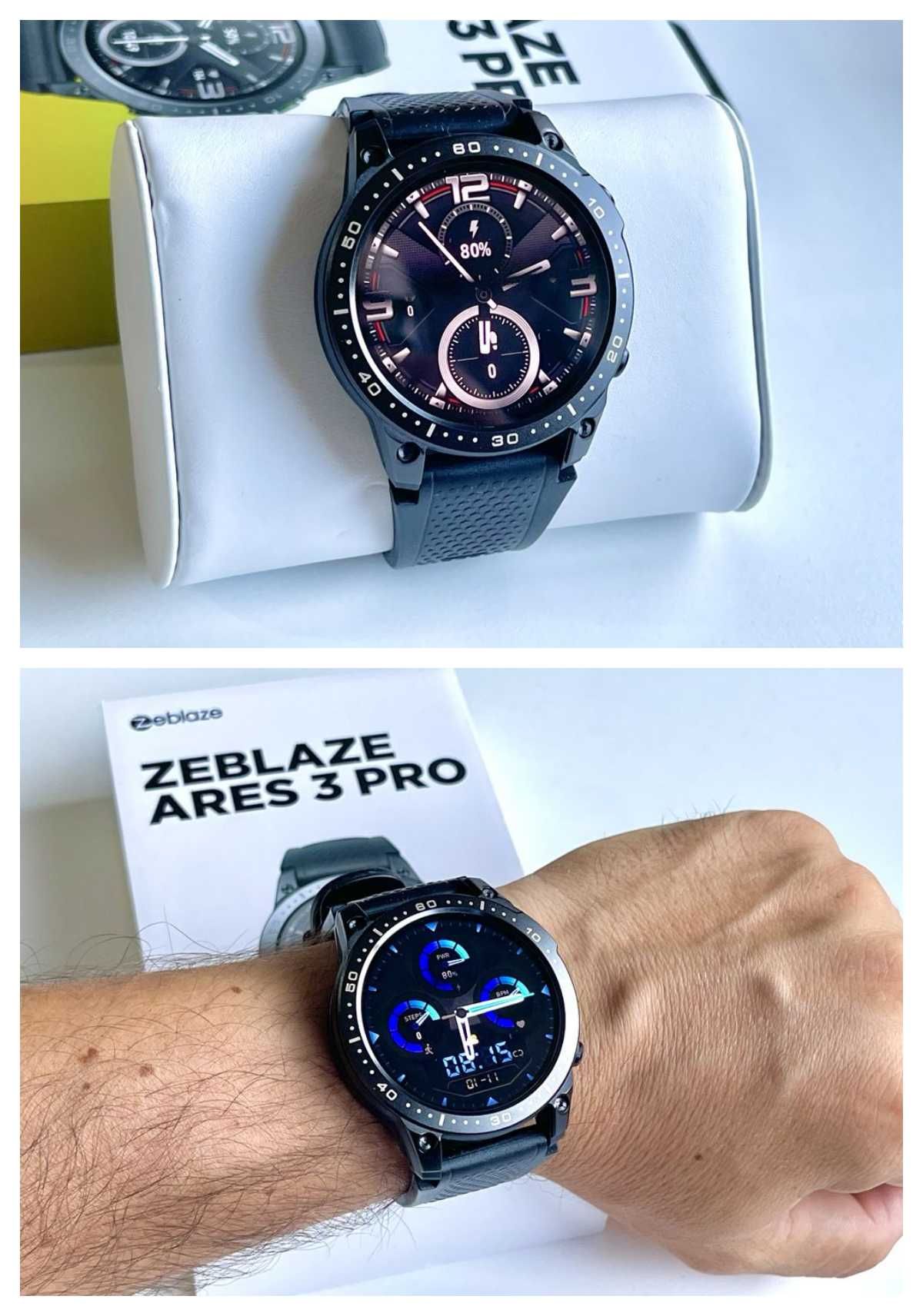 Смарт часовник Zeblaze Ares 3 Pro, 1.43'', Разговори,Водоуст. ,Син