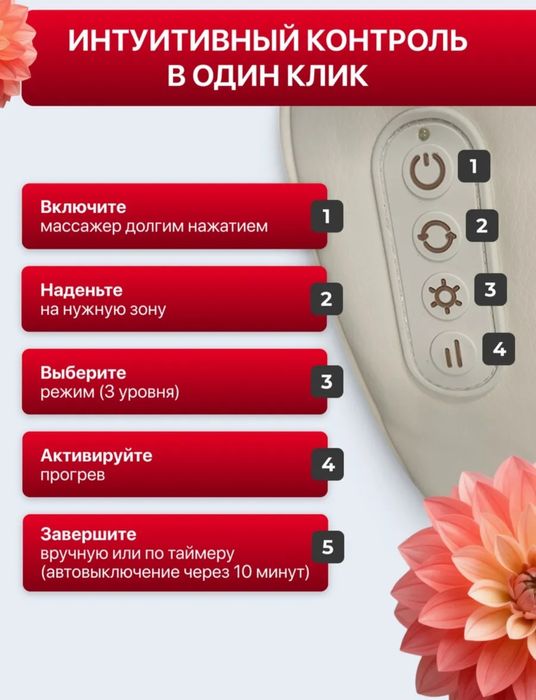 Массажер для шеи, ног, спины, плеч и тела электрический беспроводная