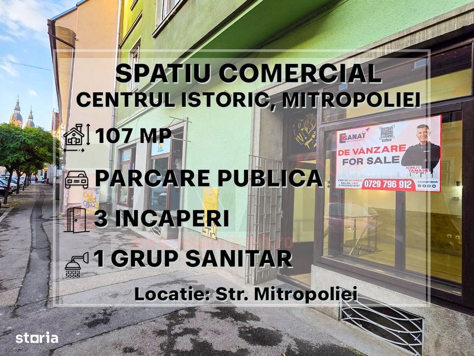 Spatiu Comercial, Mitropoliei, Centrul Istoric, 107 mp, Renovat |VIDEO