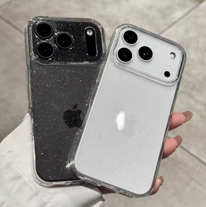 Husa iPhone 17 Pro Max / Air cu Protectie Camera / Glitter