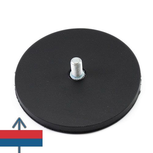 Magnet oala cauciucat Neodim D 88mm filet exterior forta 50kg