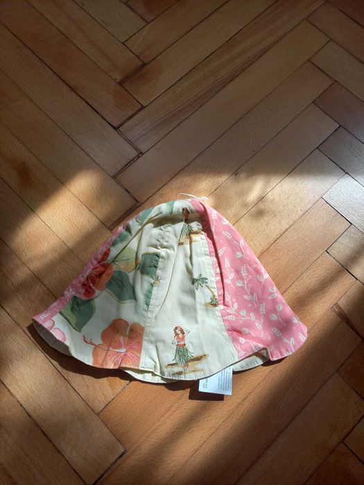 Palarie VINTAGE NOUA bebe fata REVERSIBILA bumbac 100% 0 - 12 luni