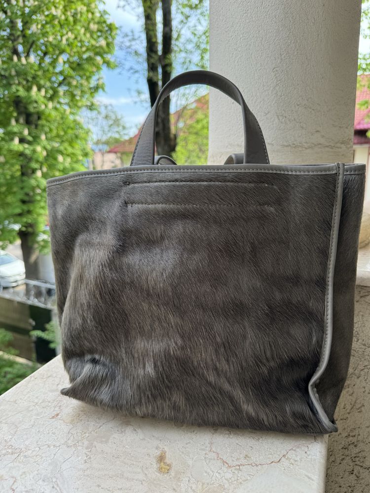 Geanta Furla originala, calfhair pattern, olive