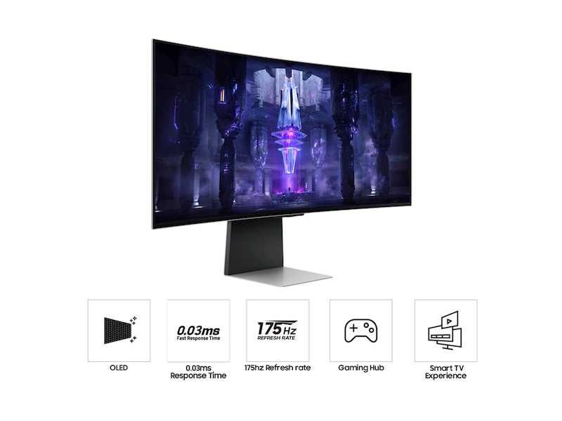 Игровой монитор Samsung 34" Odyssey OLED G8 G85SB WQHD, 175 Гц