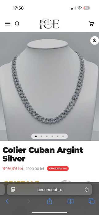 Colier cuban argint 925