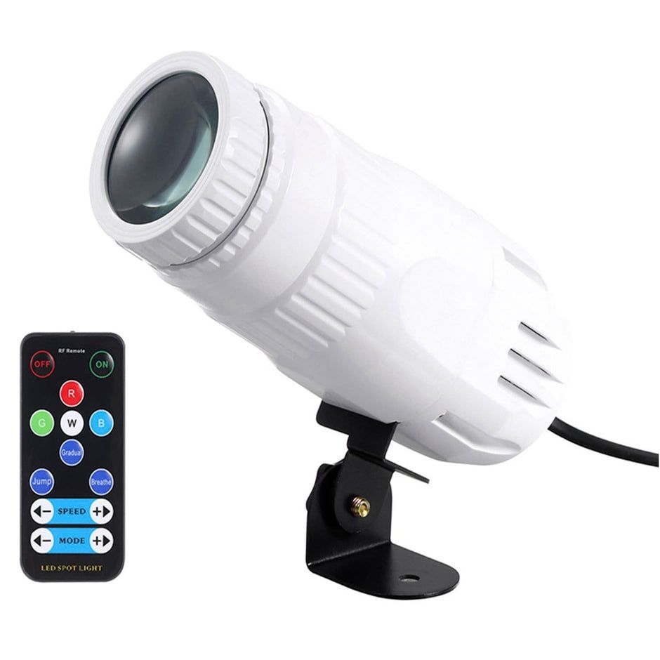 Lixada Mini RGBW Lumină de scenă Proiector rotativ cu cap mobil